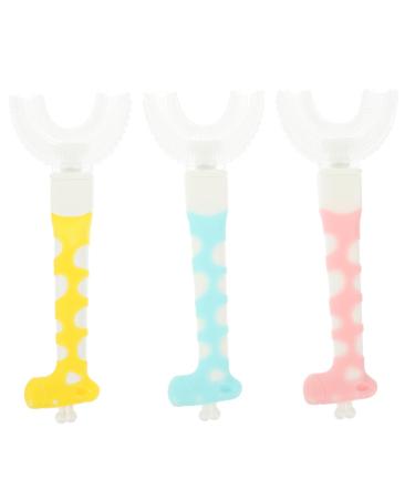 SEWOART 3S Children's toothbrush Baby toothbrush baby toothbrush toothbrushes for children's cleaning brush toothbrush made of silicone children and toothbrush handbook detergent 1 piece (1 Pack) sorted color