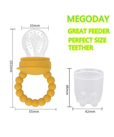 Baby Fruit Food Feeder Pacifier Teether for Babies 4 M+ Milk Frozen Set 2in1 Teether Toy Made of Soft Silicone Feeder for Infant Safely Self Feeding BPA-Free Grey-green - Buy Online on GoSupps.com