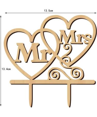 Mr & Mrs Cake Toppers Wedding Cake Topper Wooden Cake Topper for Party Wedding Gift Anniversary Cake Decoration - Buy Online on GoSupps.com