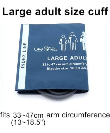Universal NIBP Cuff for Large Adult 33-47cm Double Tube Reusable PU Replacement Blood Pressure Cuff No Connector. Large Adult Blue PU+Dual Tubes - Buy Online on GoSupps.com