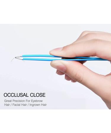 Blackhead and Ingrown Hair Removal Tweezer Set by Blinkeen - Professional Precision Eyebrow Tweezers - 2 Pack - Buy Online on GoSupps.com