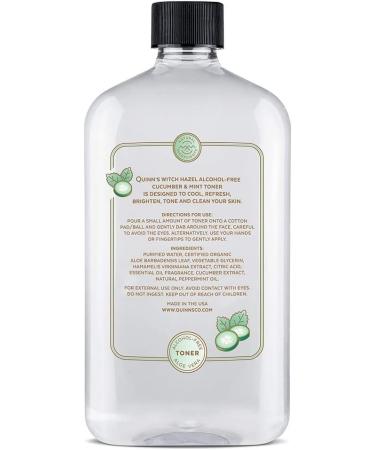 Quinn's Alcohol Free Witch Hazel with Aloe Vera 16oz - Cucumber & Mint Refreshing Skin Toner - Buy Online on GoSupps.com