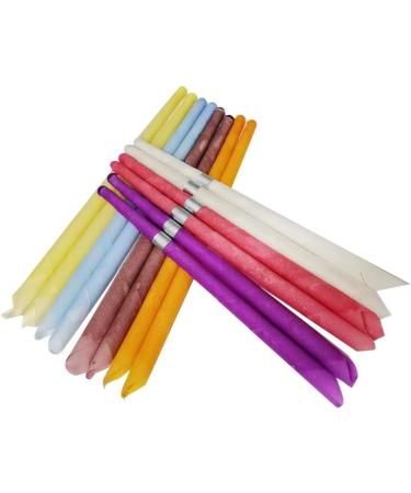 Natural Ear Candles - 32 Pieces (8 Colors) for Ear Wax Removal | Scented Hollow Bowling Candles with 16 Protective Panes - Buy Online on GoSupps.com