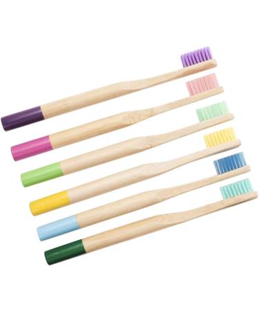 FRCOLOR 12 Pcs Bamboo Charcoal Toothbrush Set | Eco-Friendly Soft Wooden Toothbrushes for Kids & Adults - Travel Ready - Buy Online on GoSupps.com