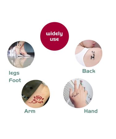Temporary Tattoo Kit: 4 Pcs with 40 Stencils - Body Art Painting Stickers in Black, Brown, Maroon - Buy Online on GoSupps.com