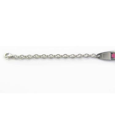 Custom Women's Sleep Apnea Medical Bracelet - Pre-Engraved Steel Mini O-Link with Wallet Card - Pink - Buy Online on GoSupps.com