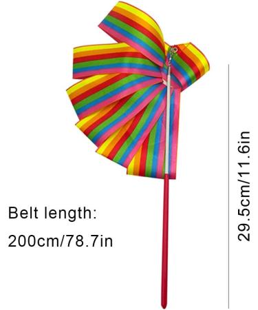 Ceqiny 5pcs Dance Ribbons with Wand - 2 Meters Rhythmic Gymnastic Rainbow Streamers for Talent Shows and Baton Twirling | Assorted Colors - Buy Online on GoSupps.com