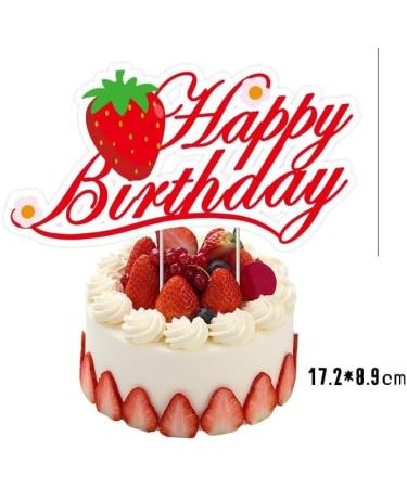 Nenluny Strawberry Happy Birthday Banner Strawberry Cake Toppers Strawberry Balloons Cupcake Toppers for Berry Sweet Birthday Party Decorations - Buy Online on GoSupps.com