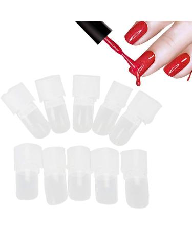 Nail Tips Protector Clips - 10Pcs/set | Transparent Nail Polish Varnish Shield for Manicure | Finger Nail Art Cover Shield - Buy Online on GoSupps.com