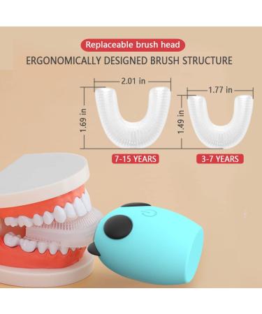 Ultrasonic Electric Toothbrush for Kids | U Type Whitening Toothbrush | 4 Gear Speed | Ages 7-15 | Blue Medium | IPX7 | New Model - Buy Online on GoSupps.com