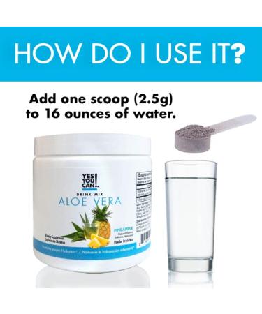Yes You Can! Aloe Vera Drink Mix - Energy Drink Powder  Organic Super Greens Powder from Aloe Vera Plant - Aloe Vera Juice Organic - Greens and Superfoods  Super Greens - Made in The USA (Pineapple) Pineapple 1 Pack - Buy Online on GoSupps.com