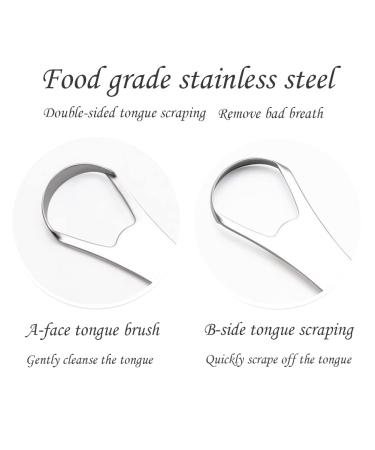 HUADU Tongue Brush: Stainless Steel Cleaner for Adults & Kids - Fight Bad Breath with Metal & Plastic Scraper (4+4 Pack) - Buy Online on GoSupps.com