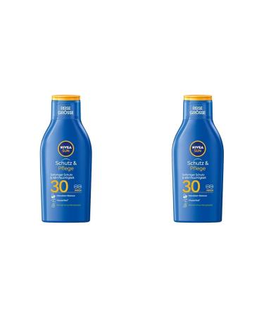 Nivea Sun Protection & Care Sun Milk LSF 30 travel sizes (100 ml) sunscreen for 48h moisture immediate sun protection with highly effective UVA/UVB filter system (pack with 2) 100 ml (2 pack)