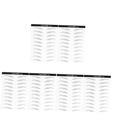 MAGICLULU 6 Sheets Pairs Eyebrow Sticker Black Stickers Eyebrowsb Adhesive Eyebrow Template 6d Patch Hair