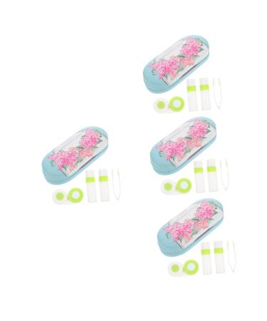 Partykindom 4 sentences double -layer glasses case actually family glasses case case homeatic travel kofffer travel lens accessories container solution travel holder flocked cloth cloth
