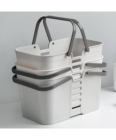 Dijiusidy Portable Shower Basket - Versatile Plastic Cleaning Bag with Handle for Bathroom & Household Storage - Ideal for Warehouse Organization - White - Buy Online on GoSupps.com