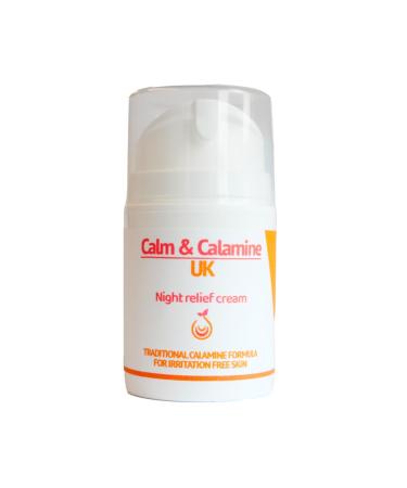 Calm & Calamine UK Night Relief Cream for Skin Irritation 50ml with Witch Hazel Rosewater Lavender Calamine