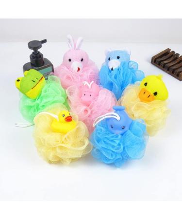 4pcs Baby Shower Bath Sponge - Cute Animal Loofah Balls & Scrubbing Puff for Essential Skin Care - Perfect for Kids - Buy Online on GoSupps.com