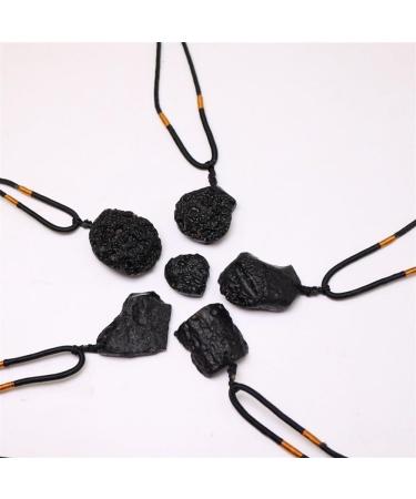 Shop Meteorite Black Agni Tektite Necklace - Unique Rough Gemstone Jewelry Irregular Shape International Shipping Available - Buy Online on GoSupps.com