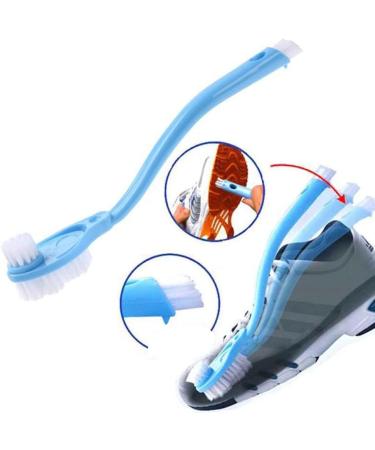 Home Shoes Brushes Shoe Brush Double Head Long Plastic Handle Shoes Wash Brush Cleaner Sneakers Shoe Cleaning Washing Toilet Dishes Brushes Bathroom Tool Brush - Buy Online on GoSupps.com