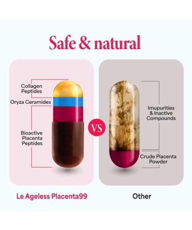 LABO Nutrition Le Ageless Placenta 99 with Ceramides -Placenta Supplement with Collagen Peptides Oryza Ceramides-Skin Regeneration Hydration Anti-Aging Wrinkle Support Immune Health 60 Capsulesx3 - Buy Online on GoSupps.com