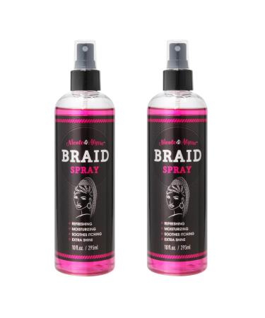Nicole & Alyssa - Braid Spray 10oz - Braid Sheen Refreshing Moisturizing Soothes Itching Extra Shine (Pack of 2) 10 Fl Oz (Pack of 2)