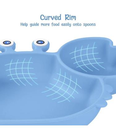Vicloon Silicone Suction Plate for Toddlers - Non Slip Baby Weaning Plate in Blue | Baby Cutlery included | Highchair Friendly - Buy Online on GoSupps.com