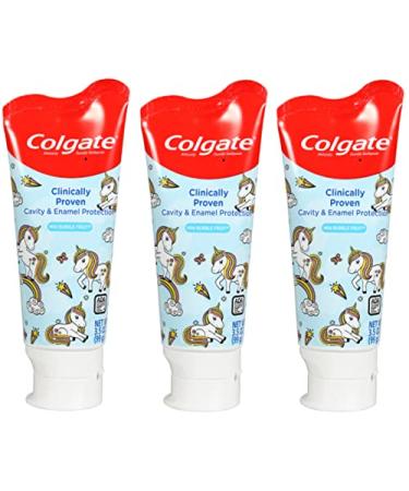 Colgate Kids 3.5 oz 3-Pack Unicorns Mild Bubble Fruit Flavor Toothpaste Fluoride Cavity & Enamel Protection  - Buy Online on GoSupps.com