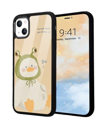 Idocolors Cute Duck Phone Case Compatible with iPhone 15 Frog Cap Durable Firm Protective Case Shockproof Dustproof Soft TPU Bumper Scratch Resistant Cover for iPhone 15 iPhone 15 Duck