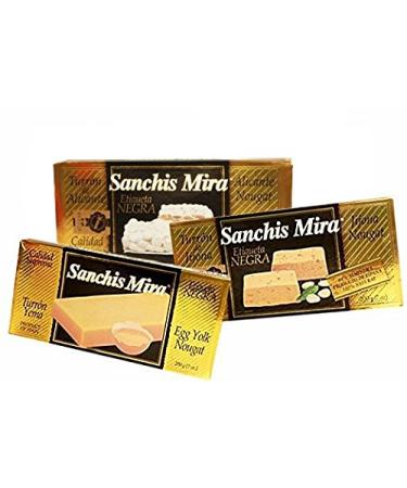 Sanchis Mira Turron Combo Pack 1 Jijona, 1 Alicante, 1 Yema . Pack of 3