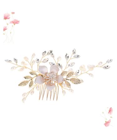 Beatifufu 1 PC Rhinestone Hair Comb Rhinestone Hair Clip Pearl Hair Barrettes Bridal Headpiece Pearl Hair Pin Hair Comb for Bride Tiara for Bride Wedding Pearl Hair Clip Rhinestone Barrettes
