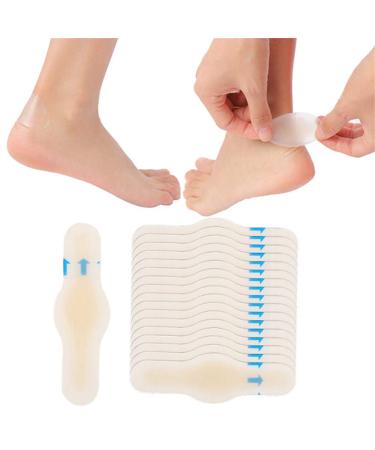 10 Pcs Gel Heel Blister Patch  Adhesive Waterproof Hydrocolloid Heel Protector  Blister Prevention Cushioned Bandage  for Foot Toe Heel Blister Recovery and Prevention Guard Skin Rubbing (20 x 65 mm)