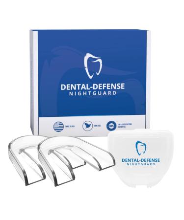 Dental-Defense Professional Dental Guard Anti Grinding Dental Night Guard TMJ Relief Bruxing Reduces Teeth Clenching Nightguard Anti Grinding Teeth Protector 2 Pack Made in The USA