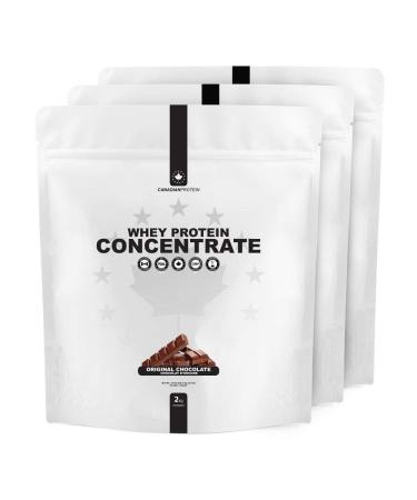 Canadian Protein Whey Concentrate 24g of Protein | 6 kg of Original Chocolate Flavored Low Carb Keto Friendly Workout Recovery Drink | Protein Powder Rich in BCAA Amino Acids