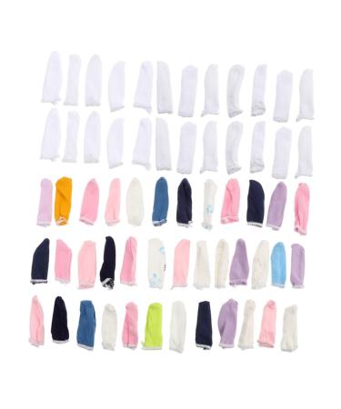 FOMIYES 100pcs Pure Cotton Finger Cots Cotton Finger Cover Finger Sleeves Toe Sleeves Sleeve Protectors Splint Multi-Function Finger Cover Breathable Finger Protector Tips Bandage Thumb Assorted Color 6.6x2.3x0.1cm
