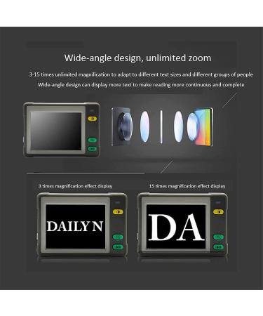 3.5 inch Portable Digital Magnifying Glass 3X-15X Hand-held Digital Magnifying Glass Electronic Reading Auxiliary Digital Magnifying Glass - Buy Online on GoSupps.com