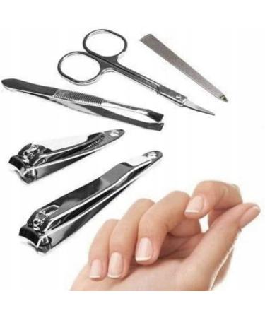 Manicure Set 5 Piece | Includes Tweezers Scissors Toenail Clippers Nail File & Fingernail Clippers | Beauty Travel Set - Buy Online on GoSupps.com