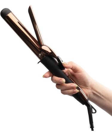 FoxyBae Titanium Hair Curling Iron - Rose Gold 1.25 Inch | Long-Lasting Curls & Healthy Shine | Best Hair Tool for Longer Hair Styling - Buy Online on GoSupps.com