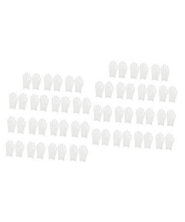minkissy 30 Pairs Overnight Moisture Gloves Bedtime Cotton Healing Cotton Gloves Moisturizing Mittens Jewelry Inspection Gloves Cream Gloves Women's Dry Hands Honey White