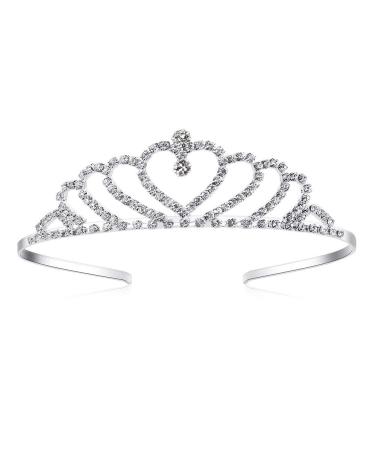 Lovelyshop Girls Heart Rhinestone Tiara Crown for Wedding Prom Birthday Prinecess Party 1 Count (Pack of 1)