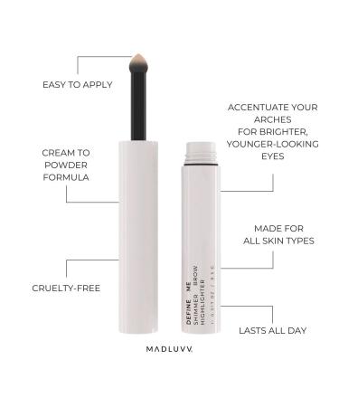 Shop MADLUVV Define Me Eyebrow Highlighter - Long-Lasting Shimmer Universally Flattering Hypoallergenic & Cruelty-Free for Brighter Eyes - Buy Online on GoSupps.com
