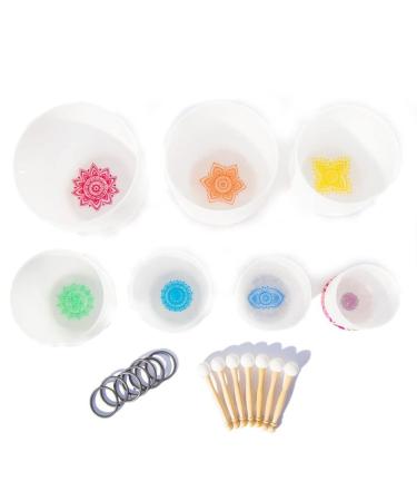 6-12 Inch Crystal Singing Bowls Chakra Sets for Sound Healing Therapy and Meditation Balancing Body Chakra Adjusting Emotional State (Size : 440hz)