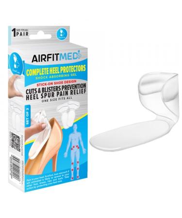 Footcare Complete Heel Protector (Stick ON Shoe Design) - 2 Piece for Shoe Back - Prevent Blisters - Shoe Heel Pads for Shoes That are Too Big - Cushion Heel Inserts for Women