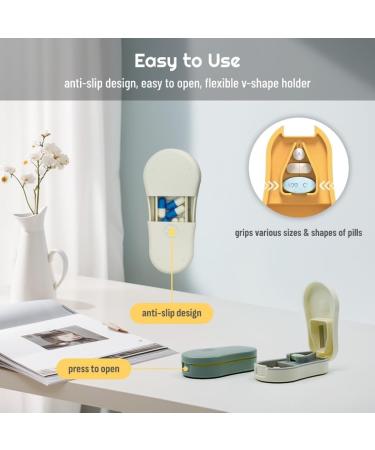 Portable Travel Pill Cutter with Blade Guard - Compact & Lightweight Pill Splitter with Silicone Holder - Ideal for Easy Medication Management - Buy Online on GoSupps.com