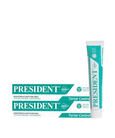 President President 2 x 75 ml Anti-Tartarary Toothpaste Kit Contrasts plaque and decay formation. Fresh breath. RDA 60