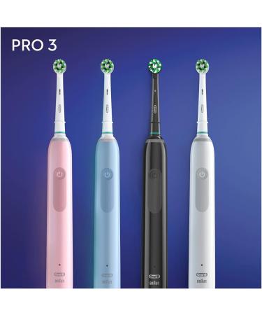 Oral-B Pro 3 3000 CrossAction Electric Toothbrush - 3 Cleaning Modes 360 Pressure Sensor Perfect Gift for Men & Women - Sleek Black Design - Buy Online on GoSupps.com