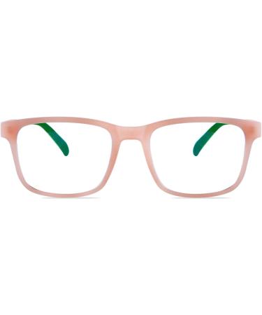 Buy ADEWU Children's Anti Blue Light Glasses | TR90 Rectangular Frames for Girls & Boys - Pink/Green - Buy Online on GoSupps.com