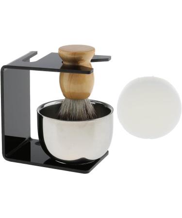 Beard Brush Stand Shaving Soap Bowl Set - 4-Piece Grooming Kit | Hair Brush Stand & Soap Dish - Perfect for Men - Buy Online on GoSupps.com