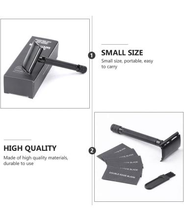 Beavorty 3 Sets Manual Razor with Safety Blades & Nose Hair Trimmer - Double-Edged Straight Razor for Men | High-Quality ABS Design - Buy Online on GoSupps.com