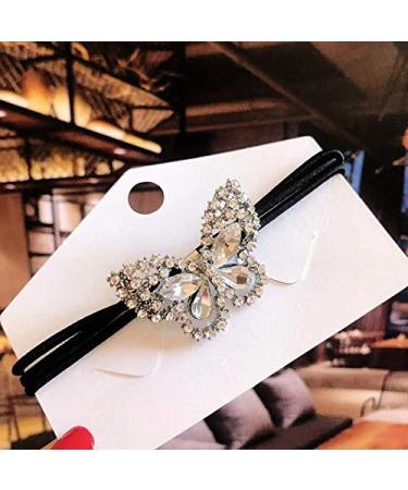 Xiwstar Crystal Rhinestone Butterfly Hair Scrunchies - 2 Pack | Elegant Women Girls Hair Accessories - Buy Online on GoSupps.com